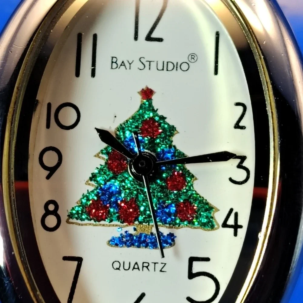 Vintage 1997 Bay Studio Christmas Tree Bangle 39mm Women's Quartz Watch Restored